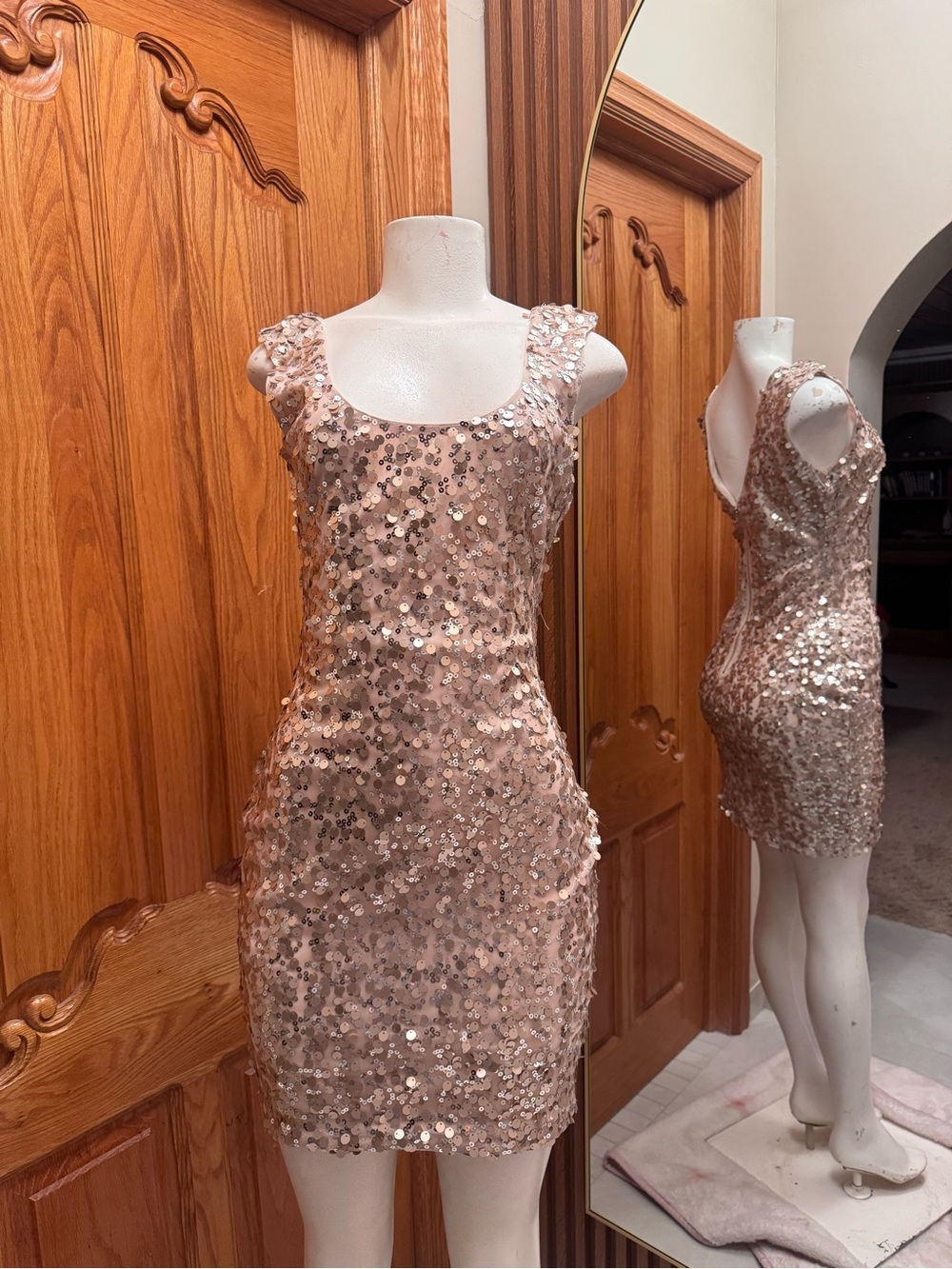 Guess gold sequin mini dress